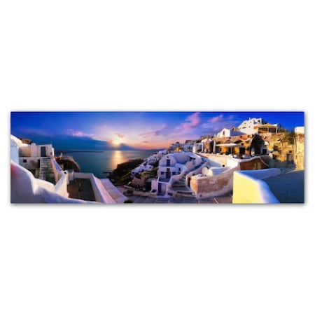 TRADEMARK FINE ART John Xiong 'Santorini Sunset' Canvas Art, 8x24 ALI0645-C824GG